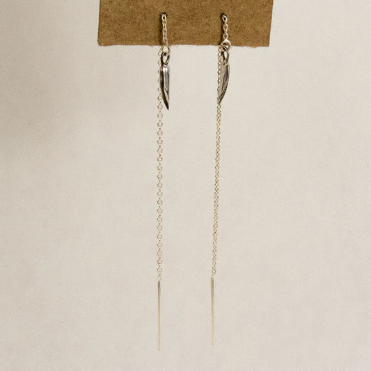 Solid reclaimed sterling silver claw charms on sterling fine-chain threaders handmade and finished in our Catskills store-studio and available as singles to mix-and-match