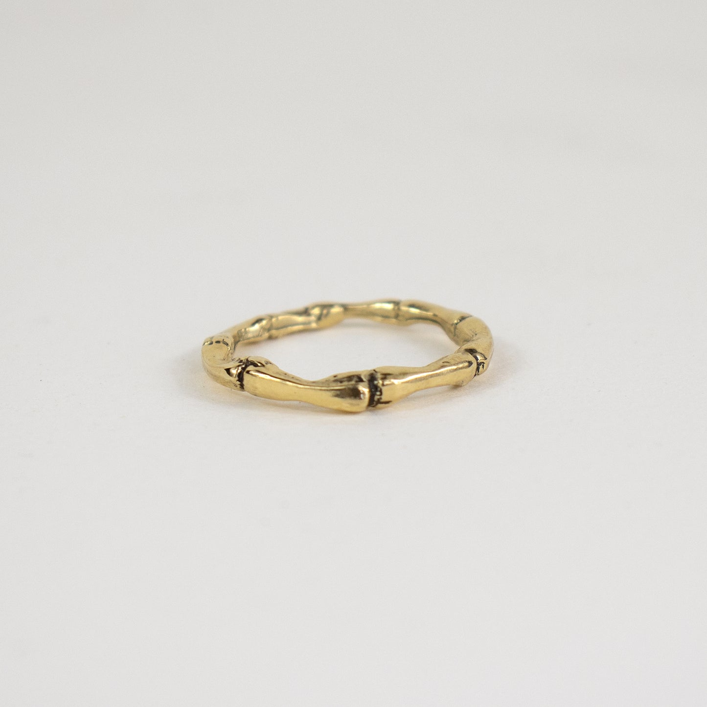 Solid reclaimed 14k gold spine ring handmade and finished in our Catskills store-studio.