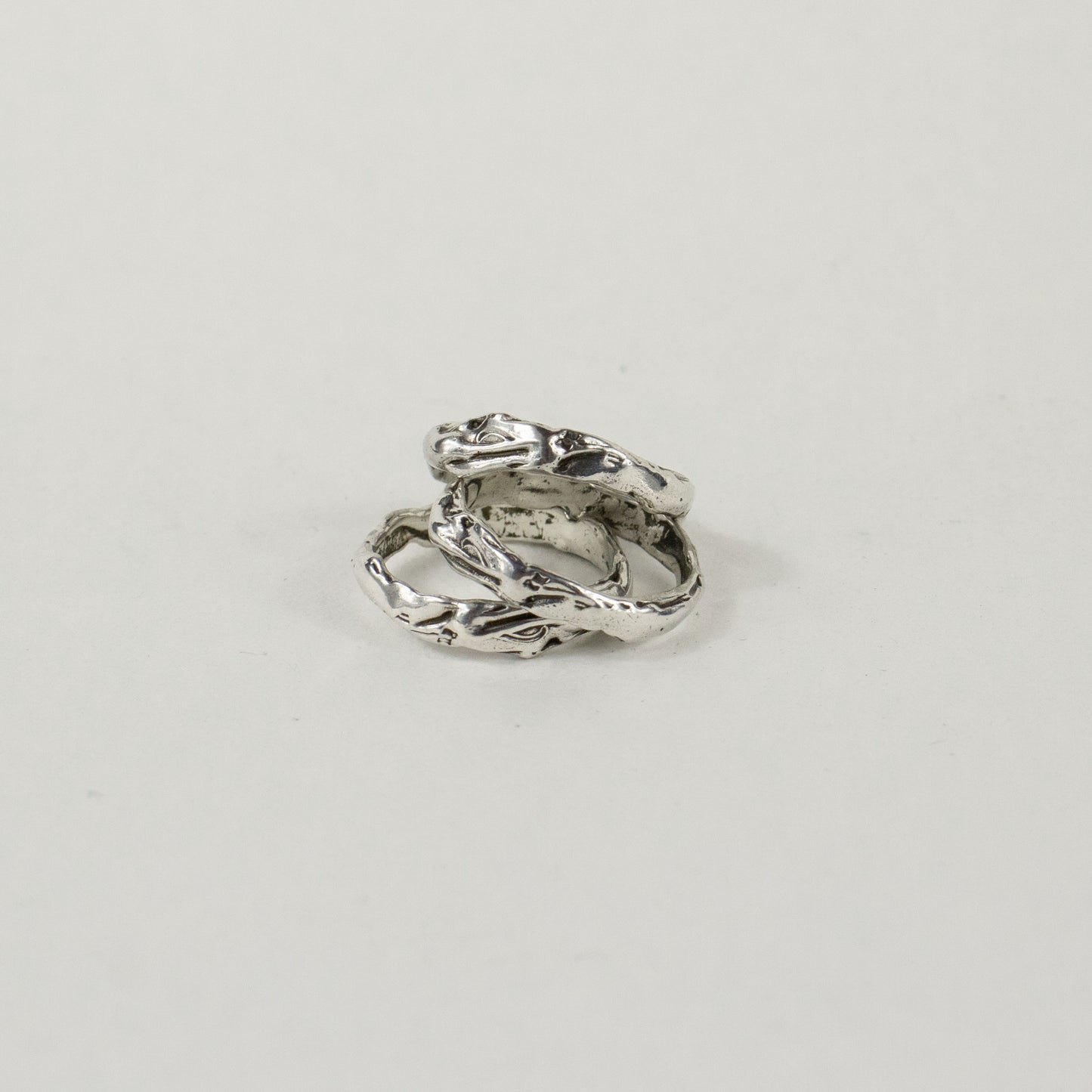 Melted 10k gold band also available in sterling silver handmade and finished in our Catskills store-studio
