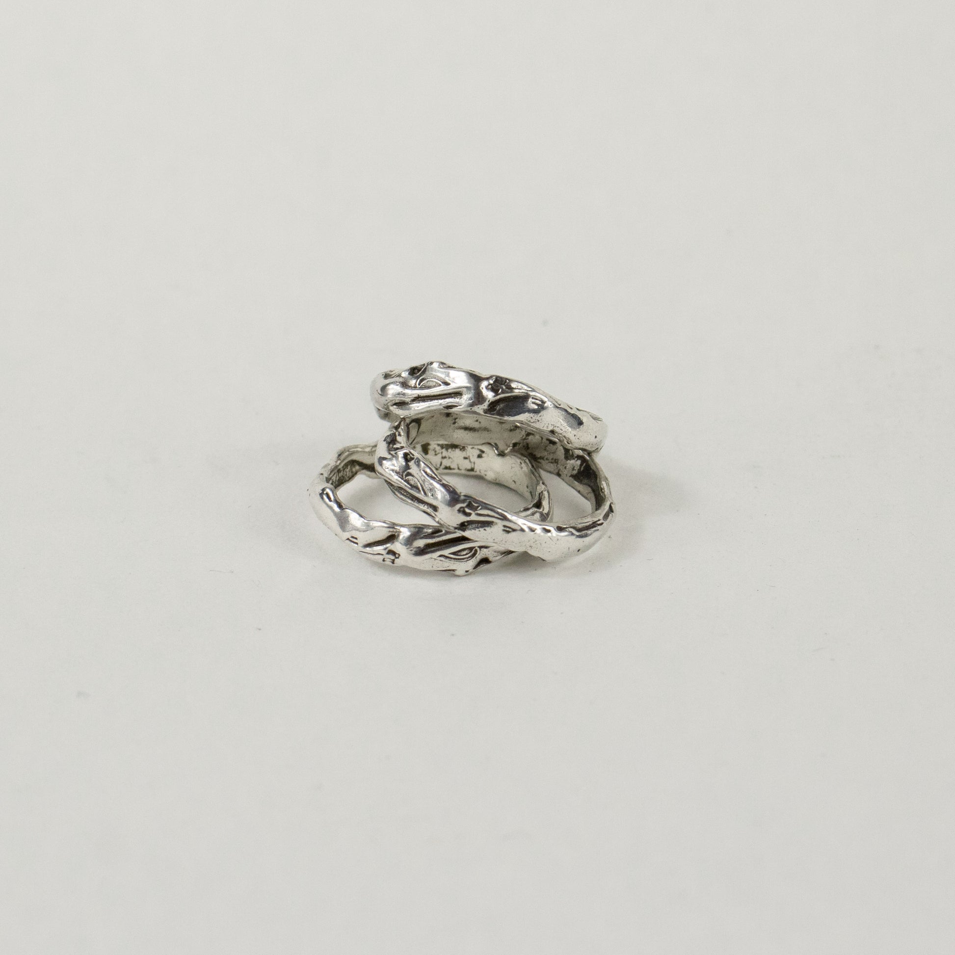 Melted 10k gold band also available in sterling silver handmade and finished in our Catskills store-studio