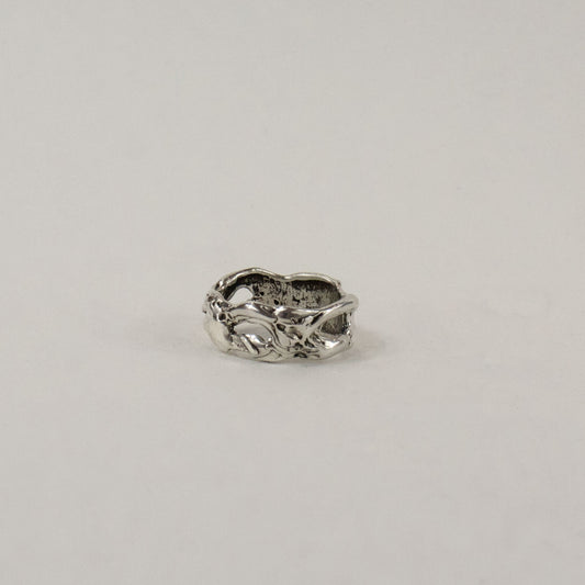 Sterling silver melted lace ring handmade and finished in our Catskills store-studio