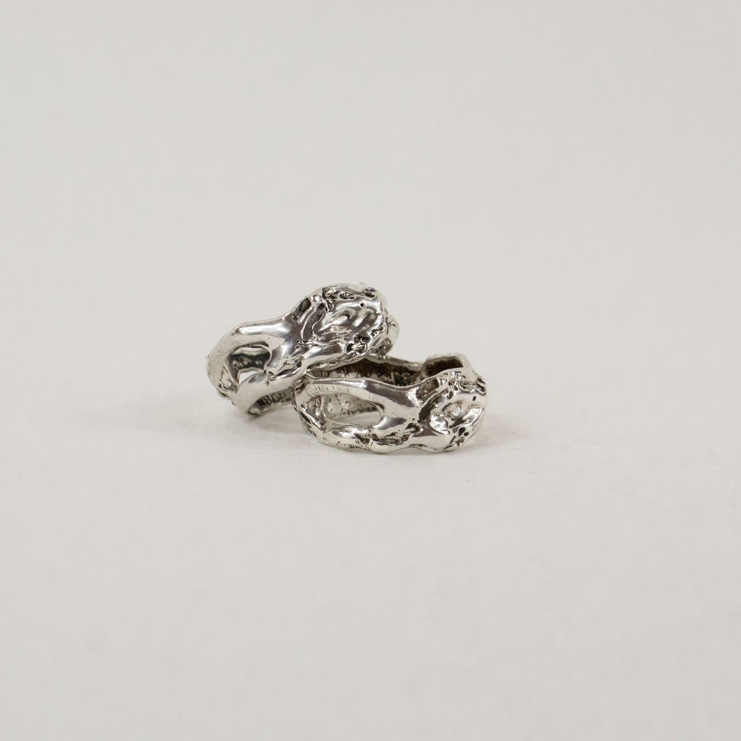 Sterling silver melted lace ring handmade and finished in our Catskills store-studio