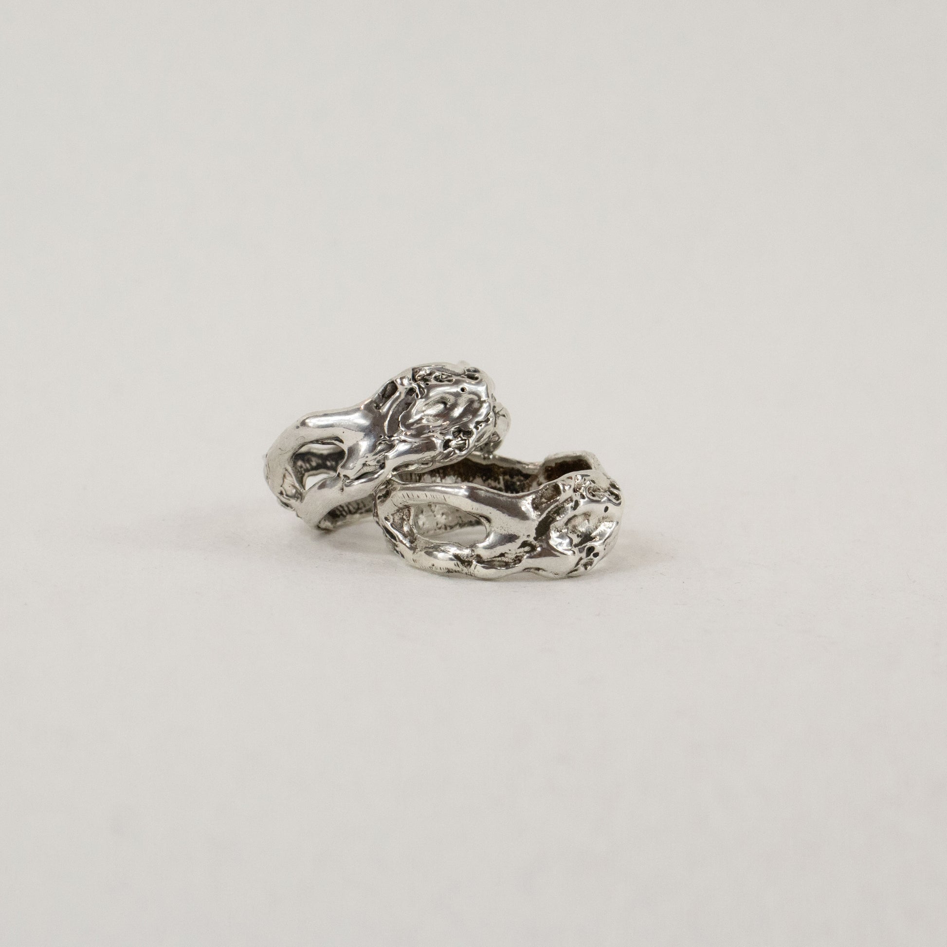 Sterling silver melted lace ring handmade and finished in our Catskills store-studio