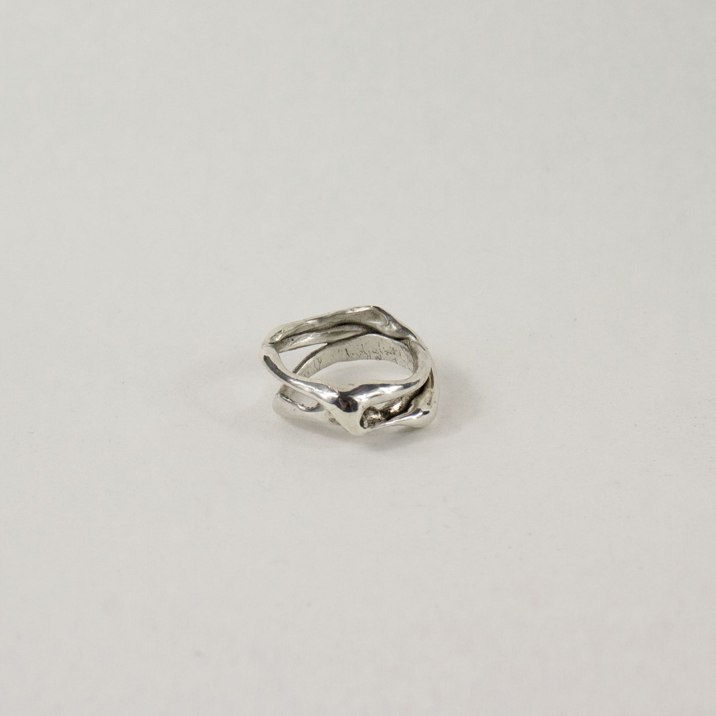 Sterling silver melted wave ring handmade and finished in our Catskills store-studio