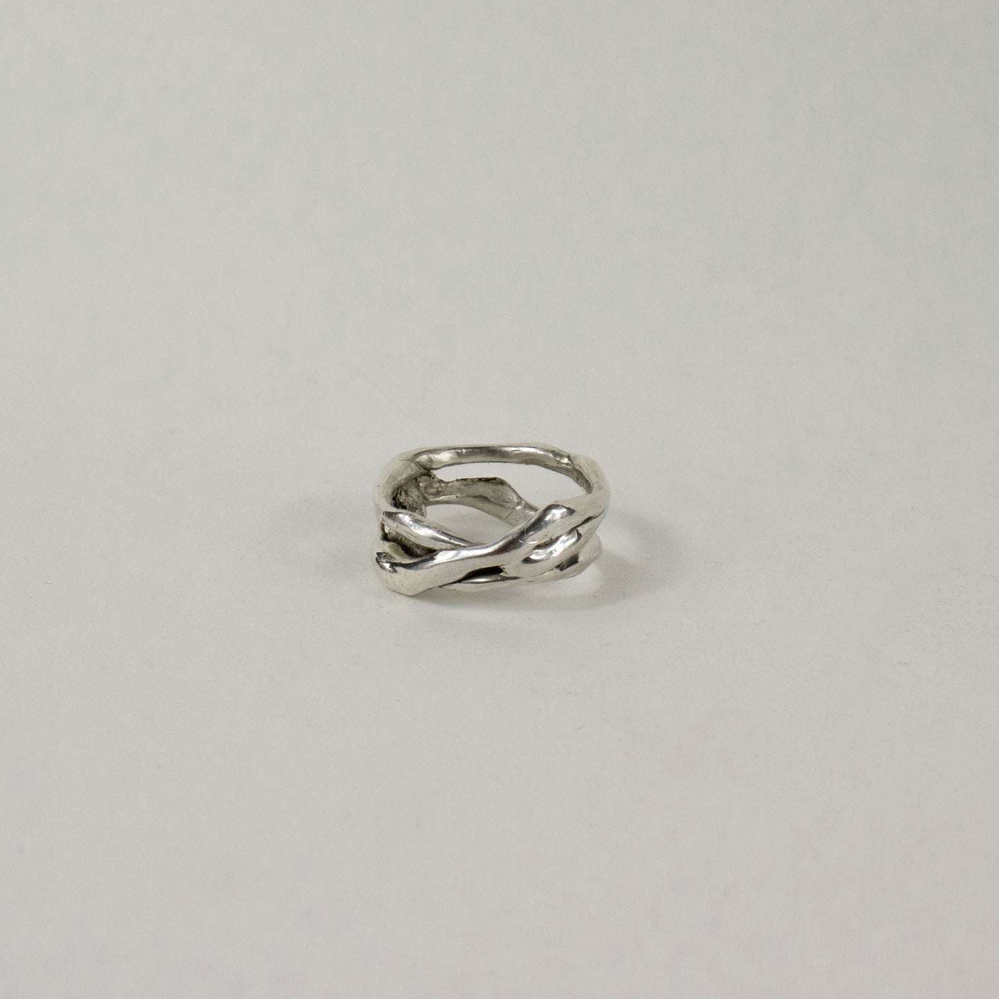 Sterling silver melted wave ring handmade and finished in our Catskills store-studio