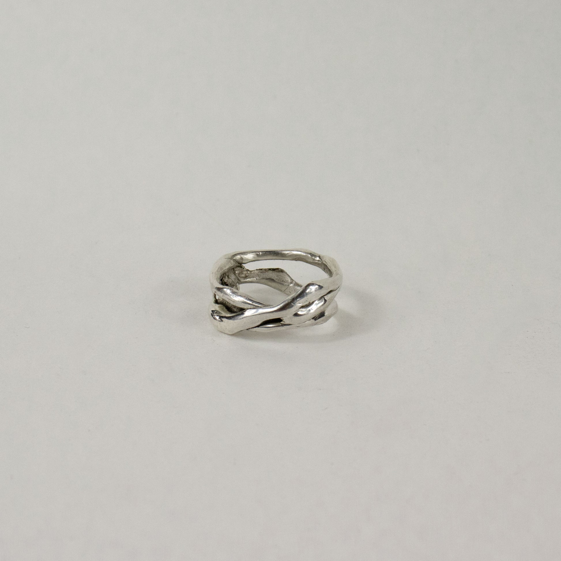 Sterling silver melted wave ring handmade and finished in our Catskills store-studio