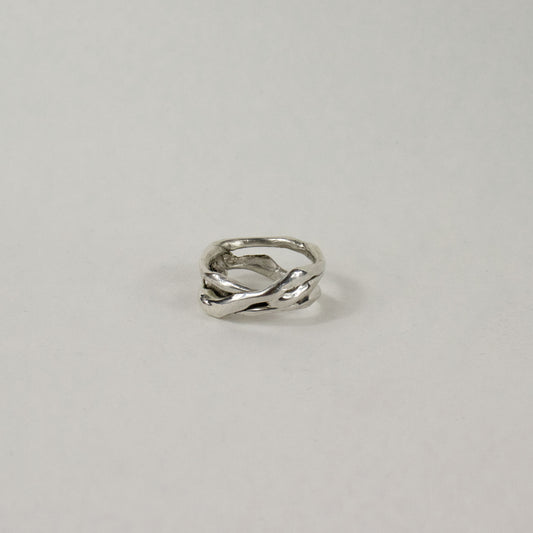 Sterling silver melted wave ring handmade and finished in our Catskills store-studio