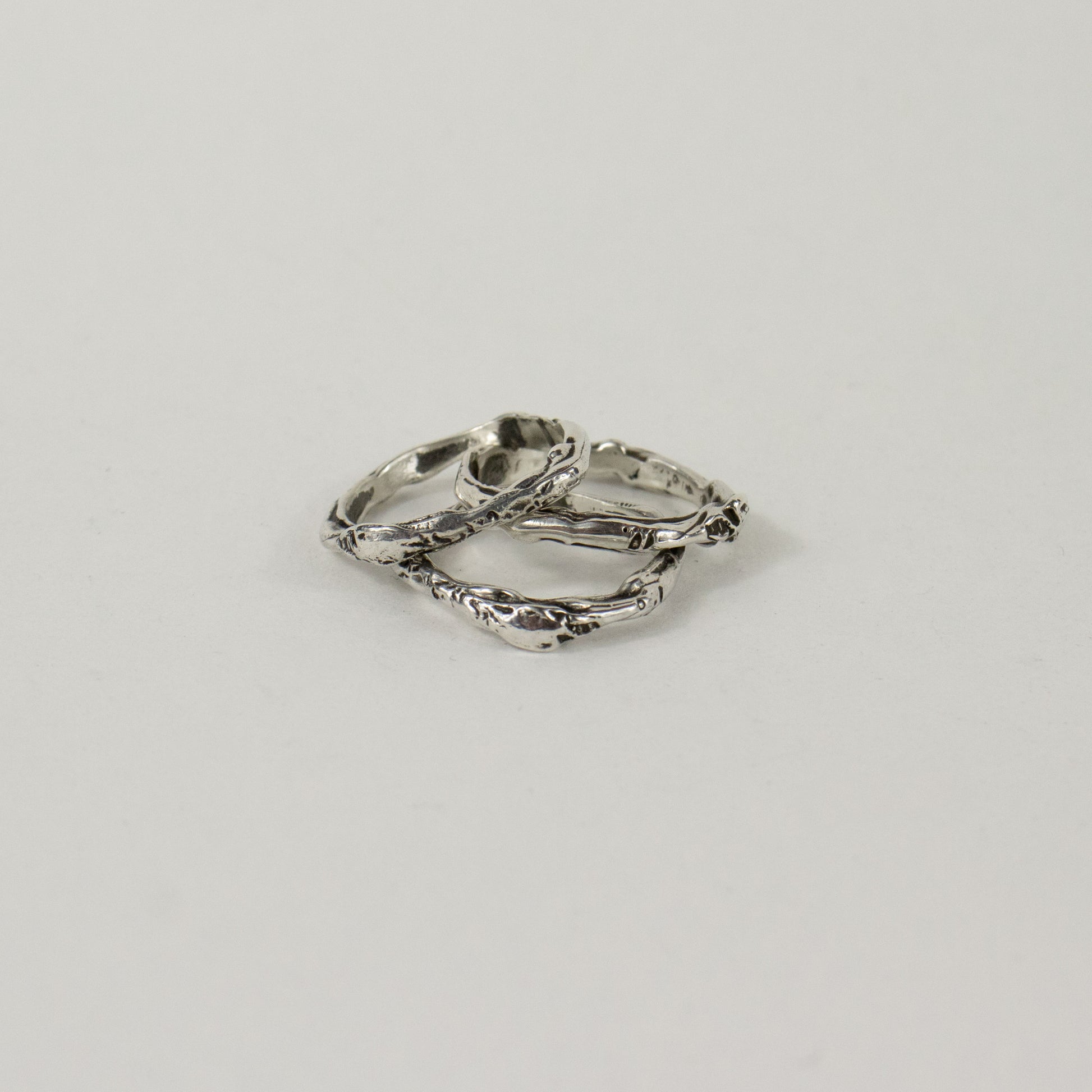 Melted 10k gold thin band also available in sterling silver handmade and finished in our Catskills store-studio