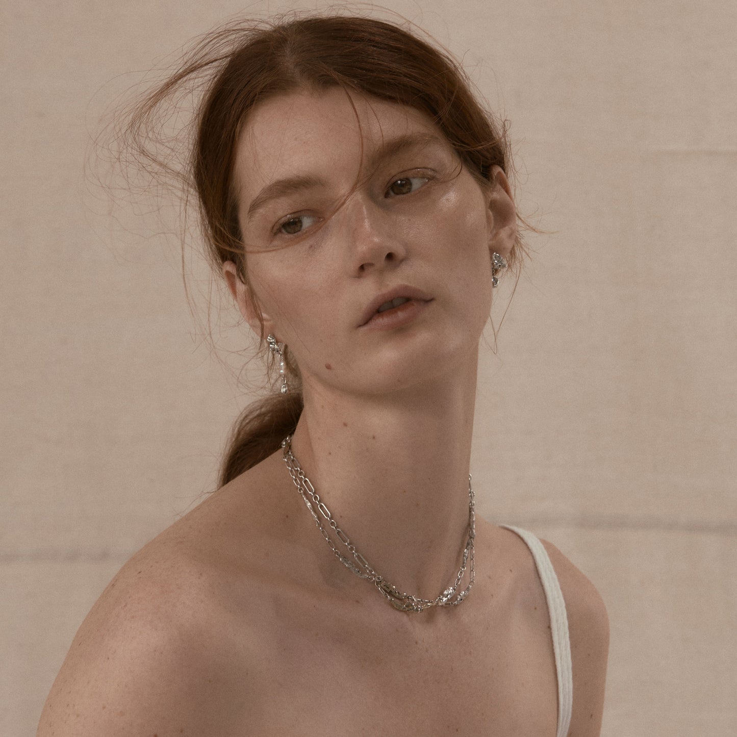 MIXED-METAL SEVEN SEAWEED SILVER NECKLACE