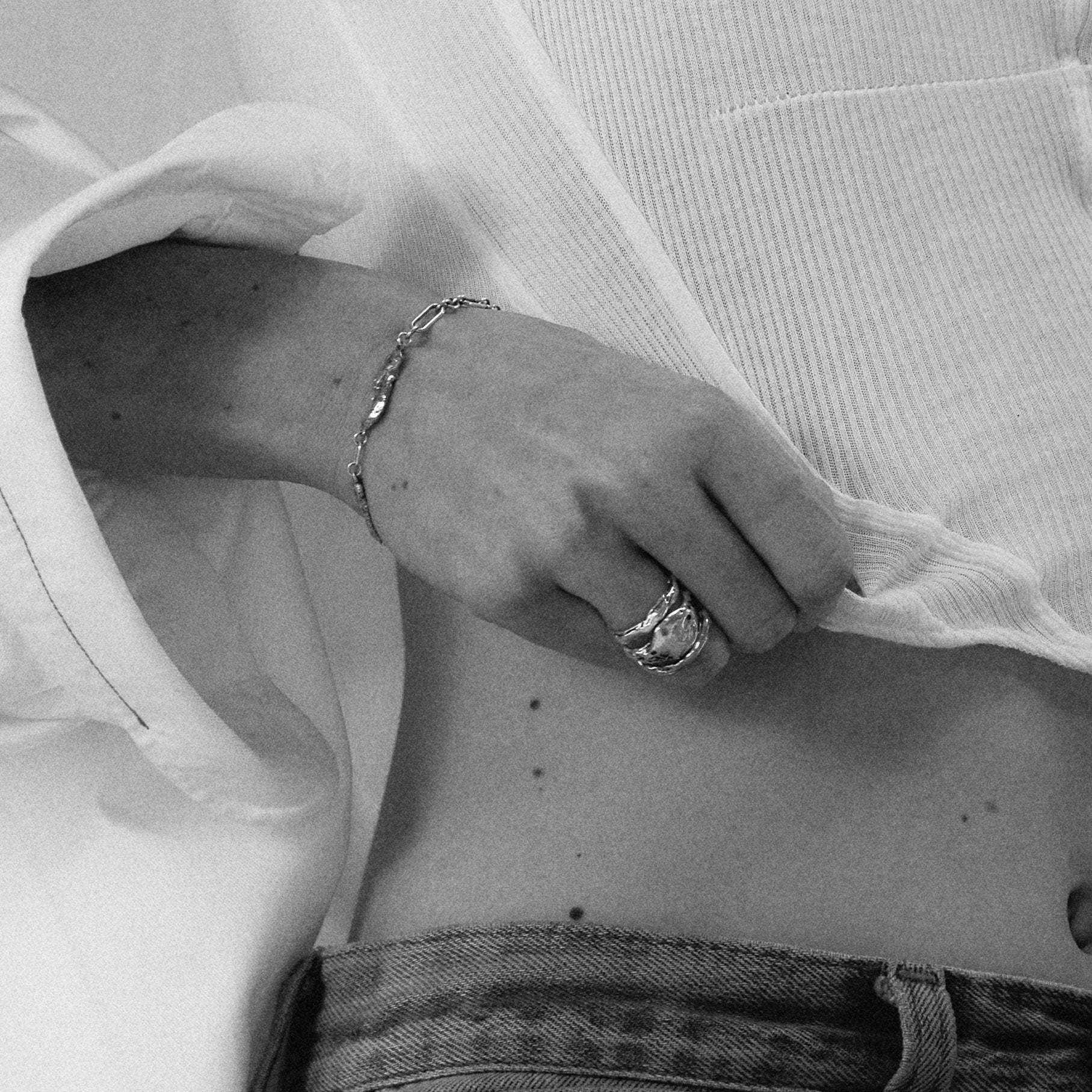 Melted 10k gold signet ring also available in sterling silver handmade and finished in our Catskills store-studio