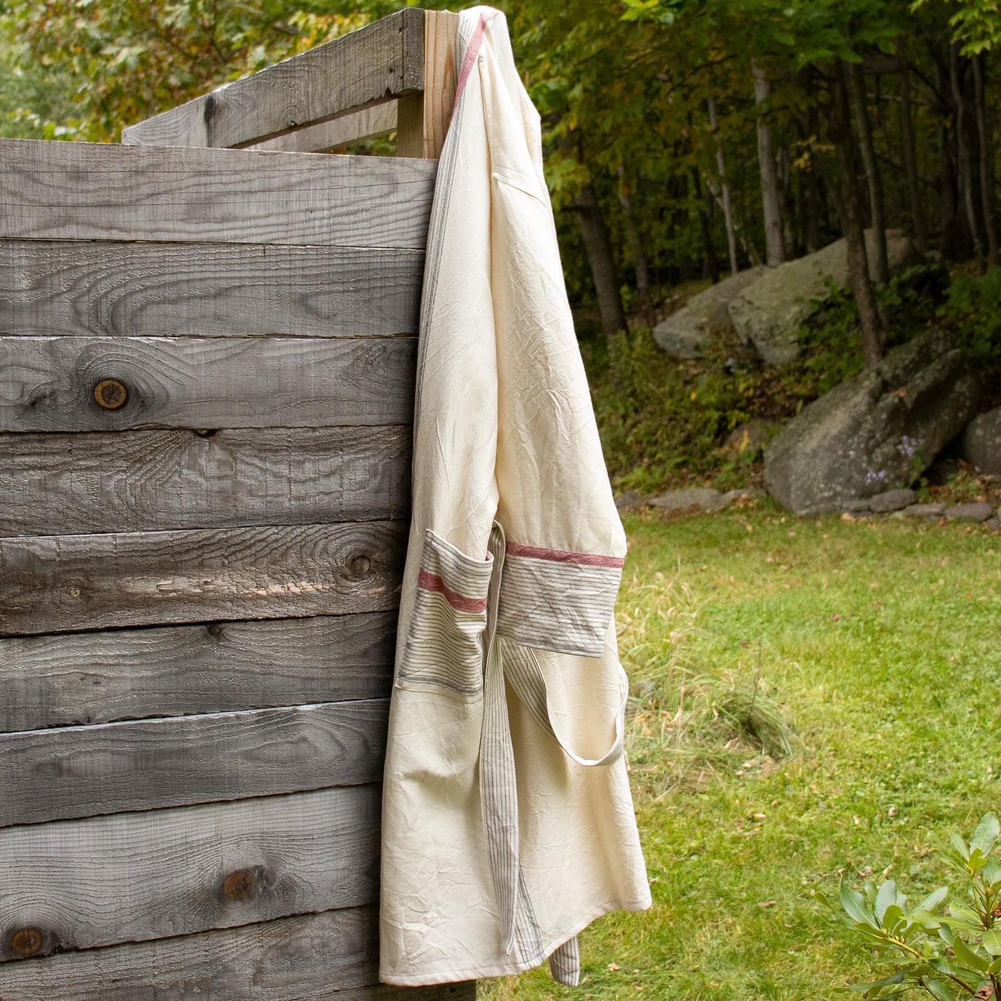 100% premium Turkish cotton long robes hand-loomed and woven by Mediterranean women artisans using traditional techniques for women owned and run Home & Loft of New York.