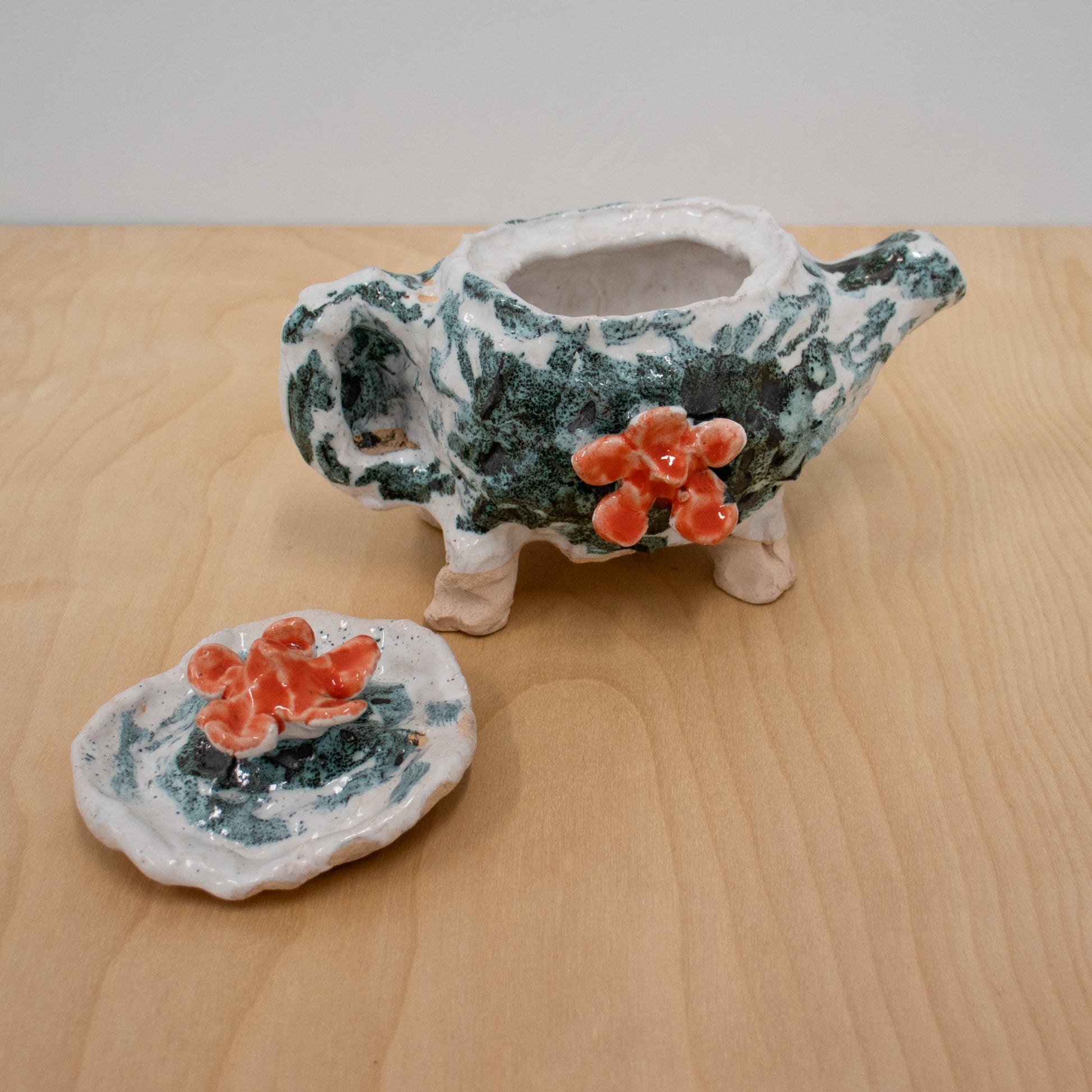 Unique 6 x 6 x 8 hand-built ceramic stoneware sculpture by Bobbi Salvör Menuez.