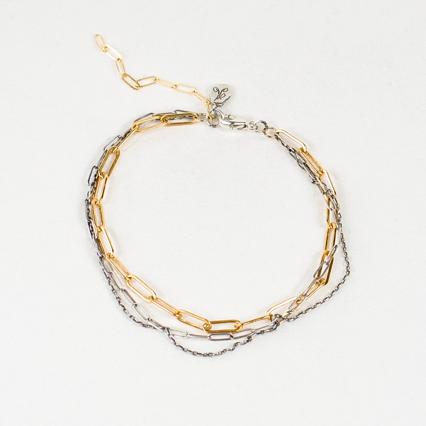 TANGLED GOLD & SILVER MIXED-CHAIN BRACELET