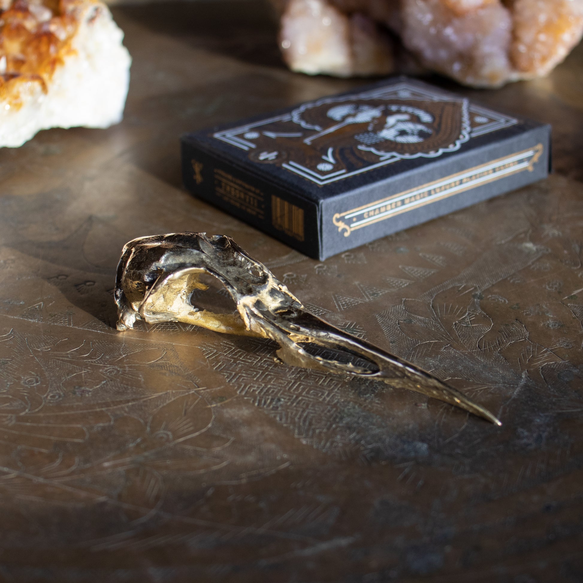 Solid reclaimed brass bird beak objet d' art measuring 4 inches long and finished in our Catskills store-studio.