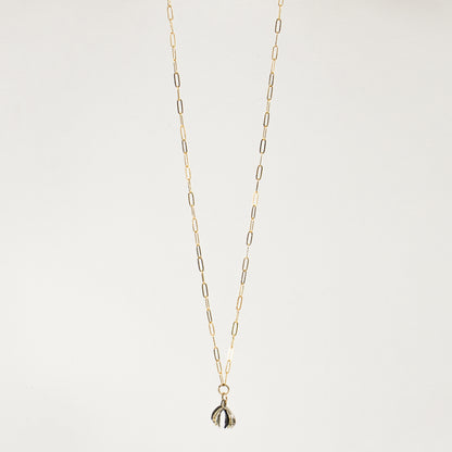 TRIPLE HORSESHOE GOLD PAPERCLIP CHAIN NECKLACE