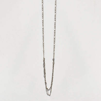 TANGLED SILVER FIGARO CHAIN NECKLACE
