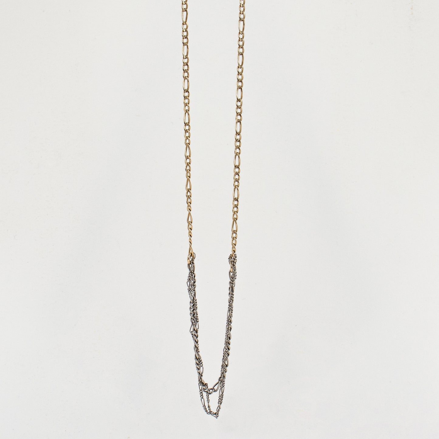 Tangled reclaimed sterling silver and gold-filled mixed Figaro chains adjustable 20 - 24 inches and handmade and finished in our Catskills store-studio.