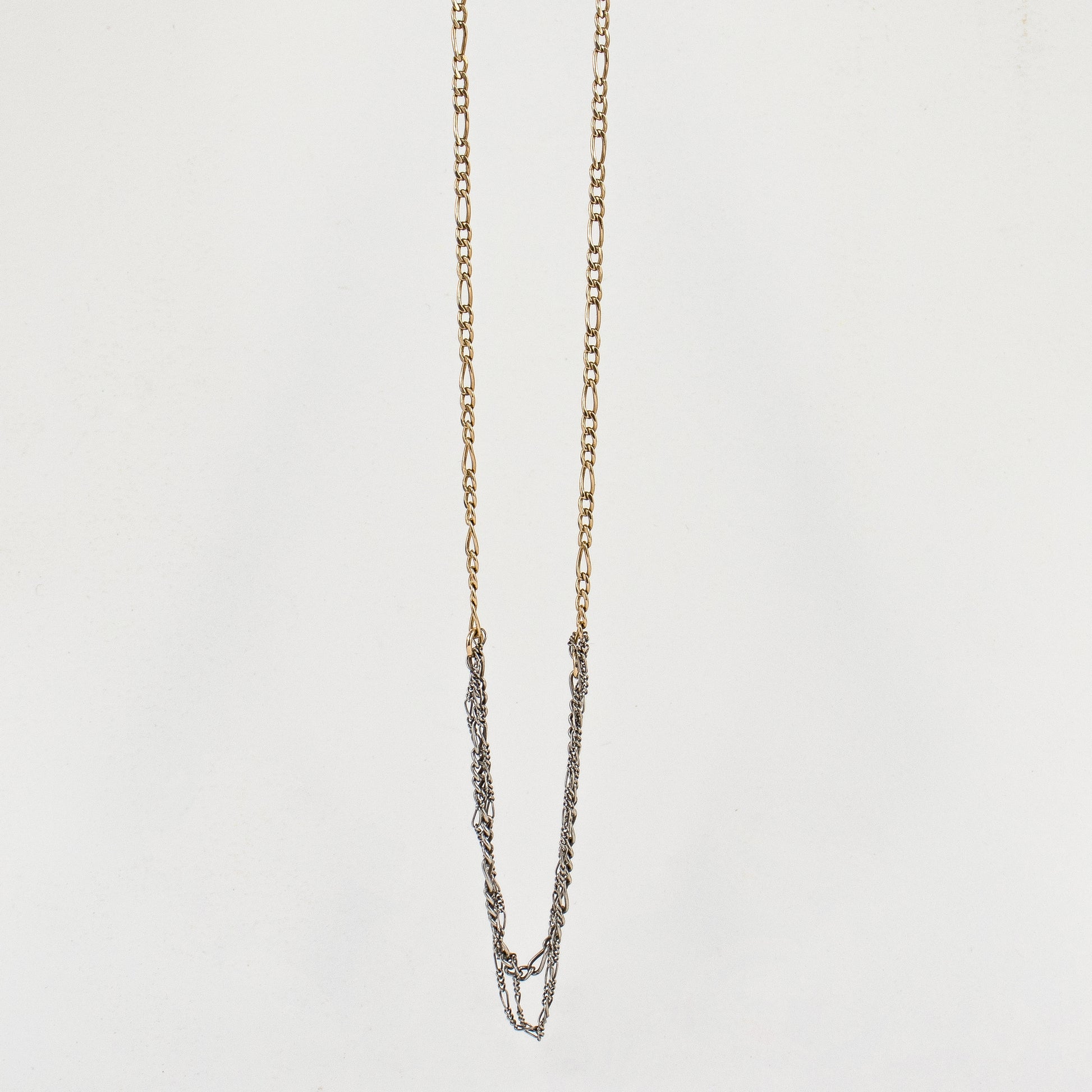 Tangled reclaimed sterling silver and gold-filled mixed Figaro chains adjustable 20 - 24 inches and handmade and finished in our Catskills store-studio.