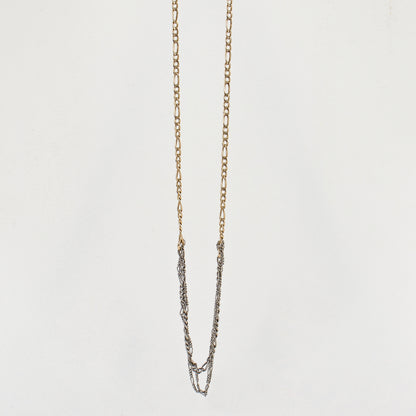 Tangled reclaimed sterling silver and gold-filled mixed Figaro chains adjustable 20 - 24 inches and handmade and finished in our Catskills store-studio.