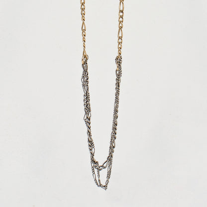 Tangled reclaimed sterling silver and gold-filled mixed Figaro chains adjustable 20 - 24 inches and handmade and finished in our Catskills store-studio.