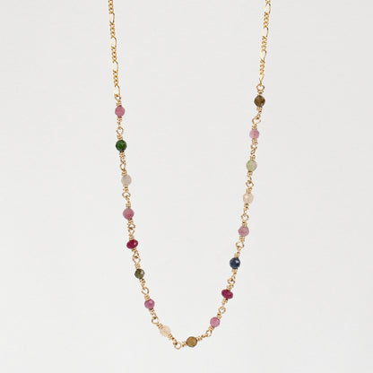 HAND-BEADED GOLD FIGARO NECKLACE