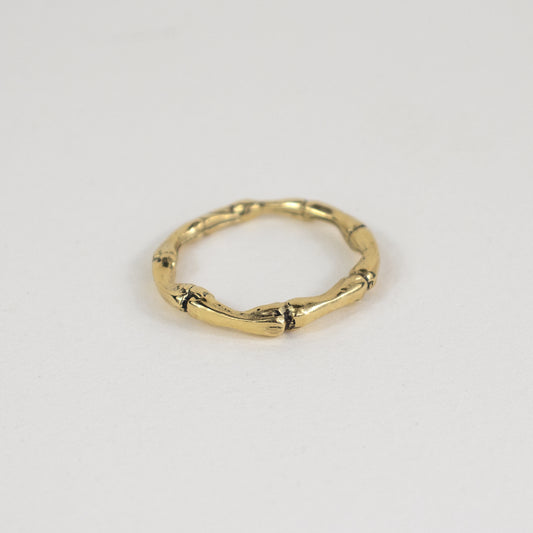 Solid reclaimed 14k gold spine ring handmade and finished in our Catskills store-studio.