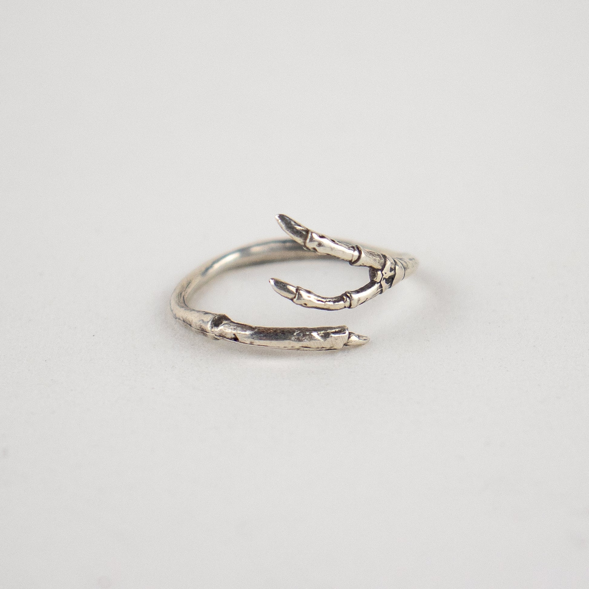 Solid reclaimed&nbsp;sterling silver double-branch wraparound ring adjustable for sizes 5.5 - 7 handmade and finished in our Catskills store-studio by Icelandic designer, Johanna Methusalemsdottir.