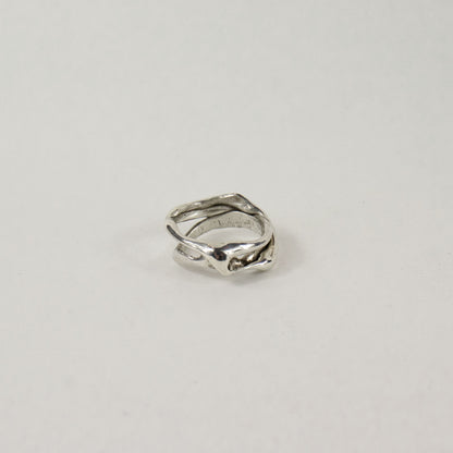 Sterling silver melted wave ring handmade and finished in our Catskills store-studio