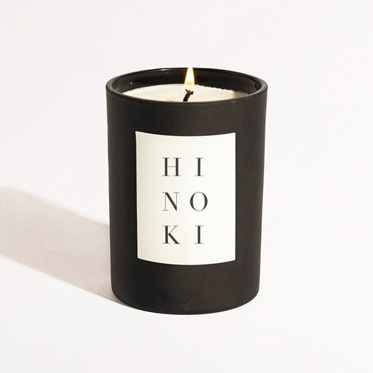 Hinoki comes from the Japanese cypress and has a rich citrus aroma with cashmere woods and cedar leaf above a heart of orris, redwood bark, and cardamom grounded by the base of sandalwood. A woodsy, deep, calming take on a stroll in Kyoto after the rain. Made in Brooklyn with 100% soy wax and vegan, cruelty-free, phthalate-free, and petroleum-free. 10 ounces and burns up to 70 hours.