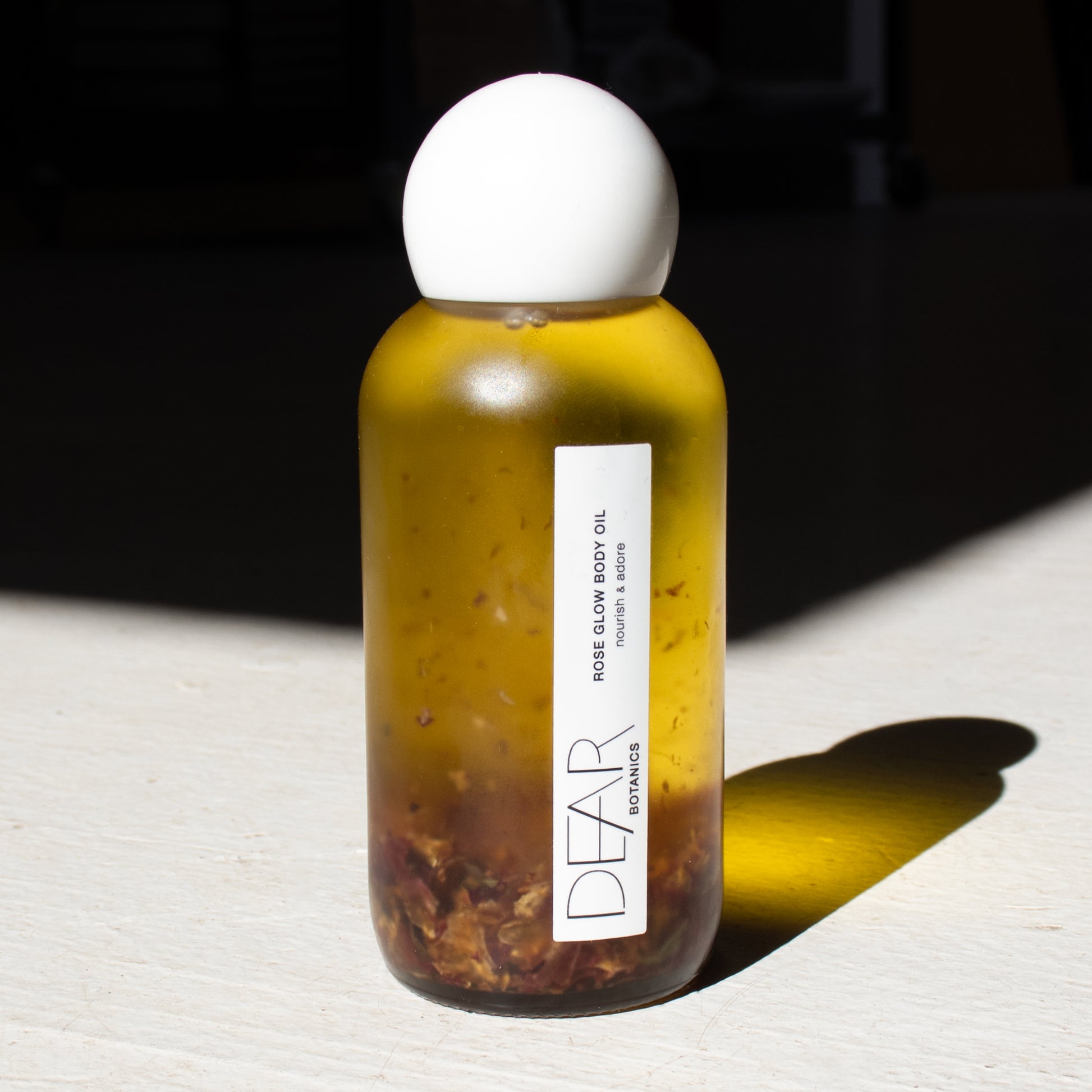 Dear Rose Glow Body Oil is handmade and bottled in Livingston Manor, NY offering almost all of the vitamins and minerals needed for healthy hair and skin while opening the heart chakra—Organic Apricot Kernel Oil, Organic Sweet Almond Oil, Organic Rose Geranium Essential Oil, Organic Red Rose Flower Buds.